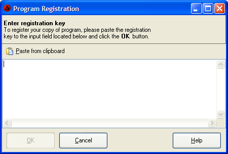 Registration dialog